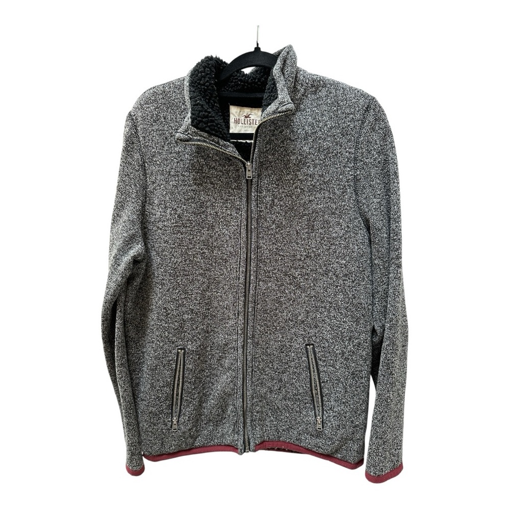Holster Gray Zip-Up Jacket with Red Accents